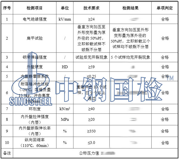 壓力管檢測項(xiàng)目結(jié)果