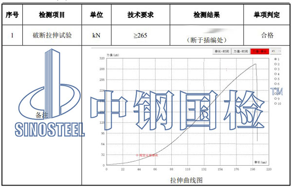 吊具檢測項目結(jié)果
