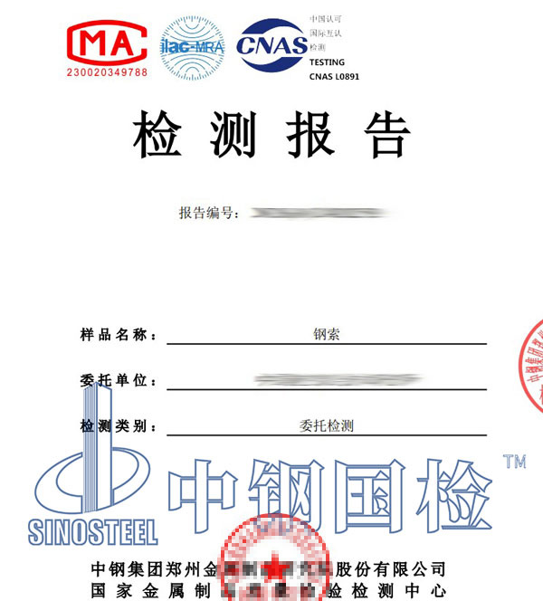 鋼索檢測(cè)報(bào)告