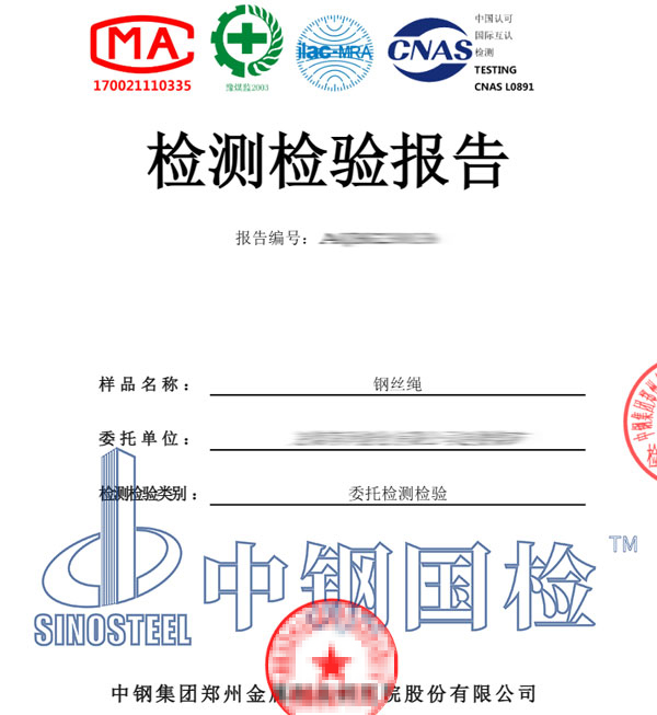 鋼絲繩檢測(cè)報(bào)告