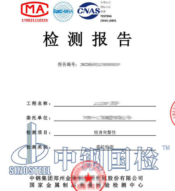 光伏樁基檢測報告圖片