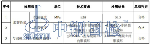 裂縫修補(bǔ)膠檢測(cè)項(xiàng)目結(jié)果