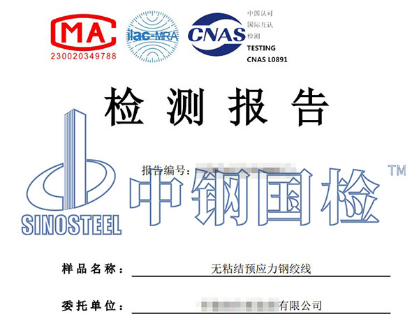 無粘結(jié)預(yù)應(yīng)力鋼絞線型式檢測報告