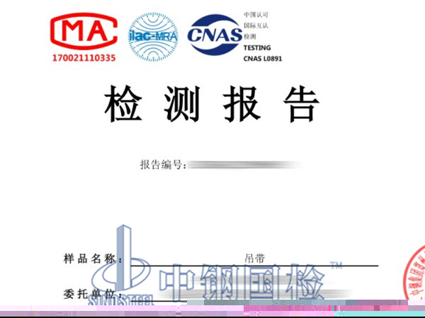 鋼絲繩吊帶拉力檢測報(bào)告
