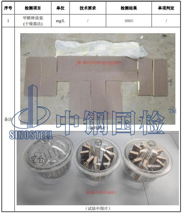 人造板甲醛釋放量檢測結(jié)果