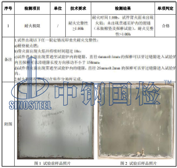 鍍鋅風管耐火極限檢測結(jié)果