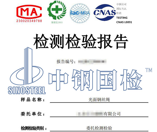 鋼絲繩檢測(cè)檢驗(yàn)報(bào)告